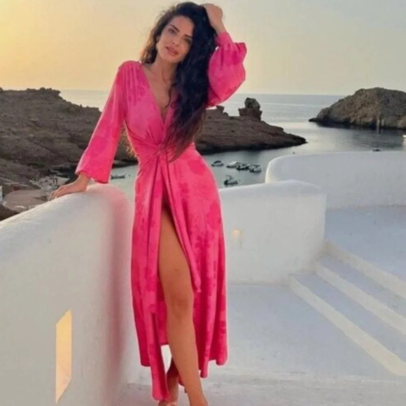 Zara Jacquard wrap Dress - Picture 6 of 12